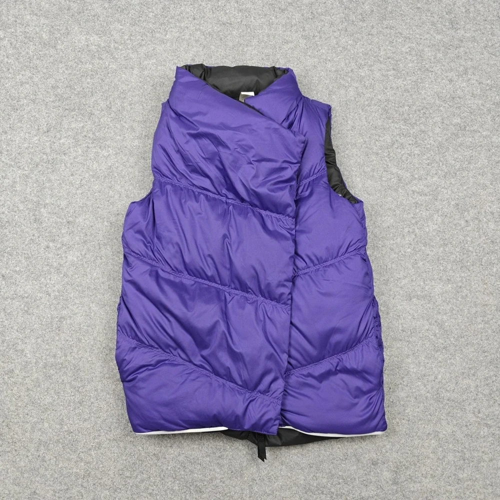 Ivivva By Lululemon Vest Girls 8 Purple Black Reversible Down Puffer Quilted